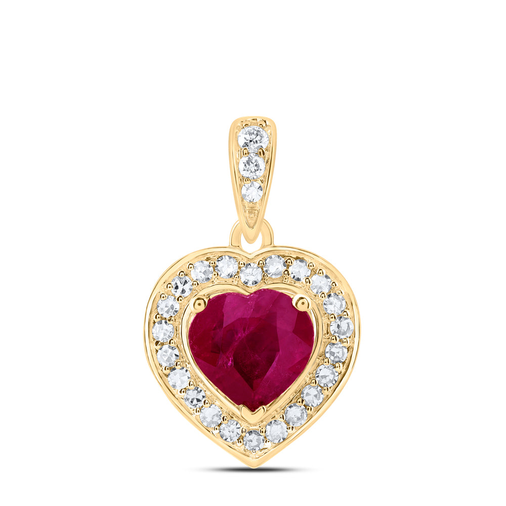 10kt Yellow Or White Or Rose Gold Diamond 5.5x5.5 Mm Em Heart Natural Gem Heart Pendant