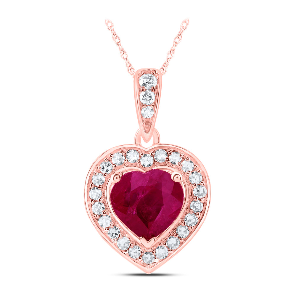 10kt Yellow Or White Or Rose Gold Diamond 5.5x5.5 Mm Em Heart Natural Gem Heart Pendant
