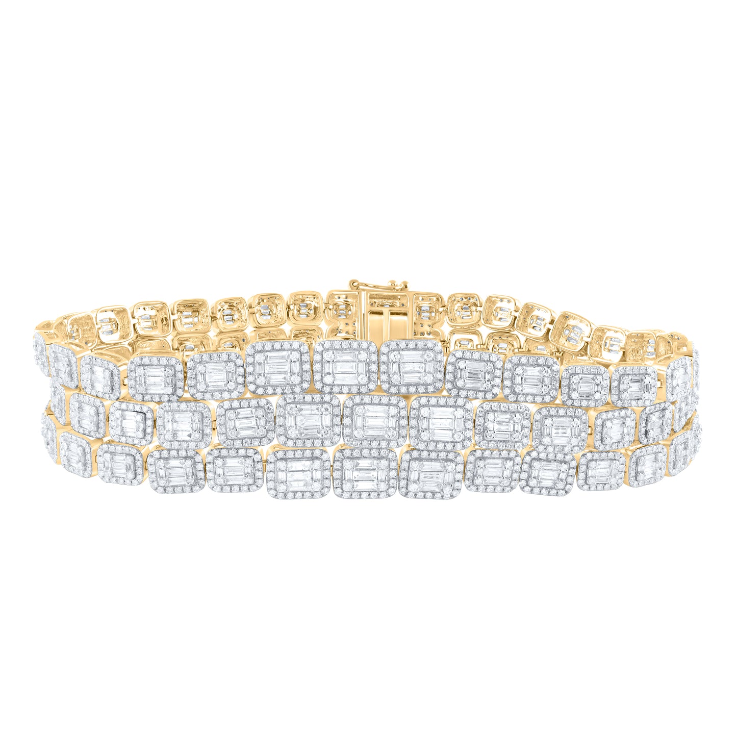 14K Yellow Gold 11 Ctw Diamond Mens Bracelet (8.50 Inch)