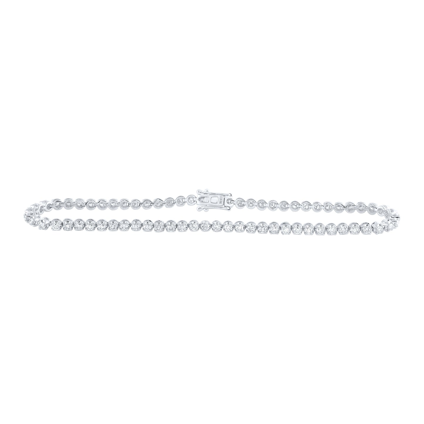 10kt Yellow Or White Gold Diamond Tennis Bracelet, Length: 8 Inch