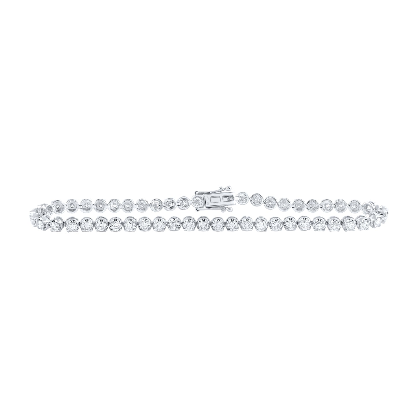 14kt Yellow Or White Gold Diamond Tennis Bracelet, Length: 8 Inch
