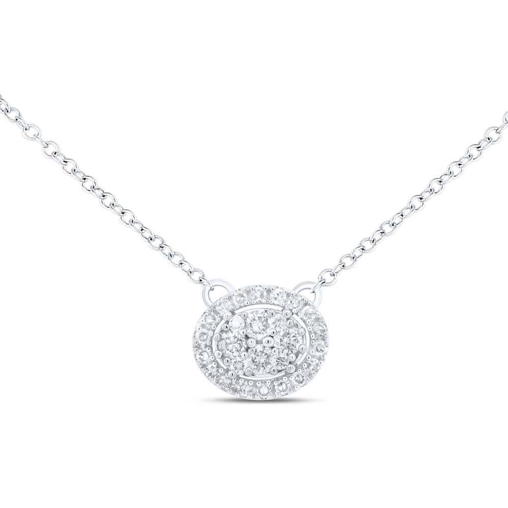 10kt Yellow Or White Gold Diamond Fashion Round Shape Necklace, Length: 18 Inch