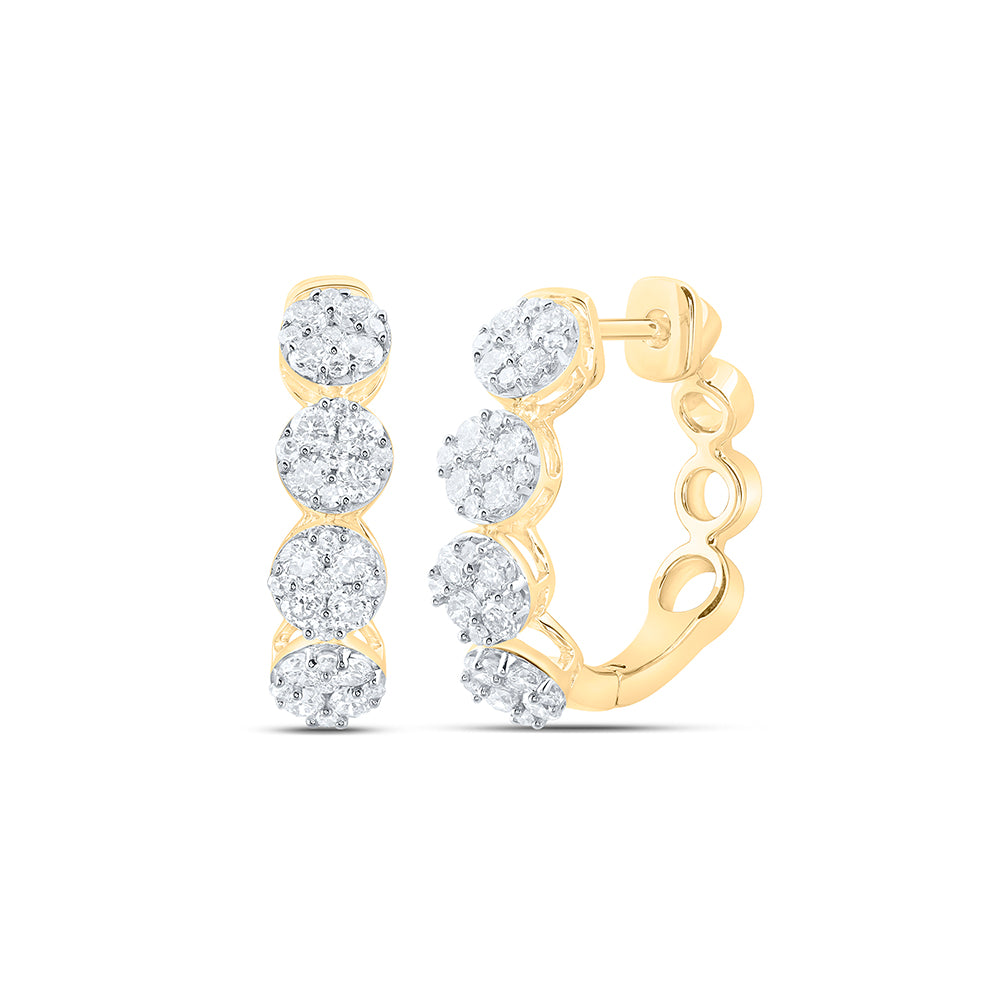 10kt Yellow Or White Gold Diamond Fashion Hoops Earring