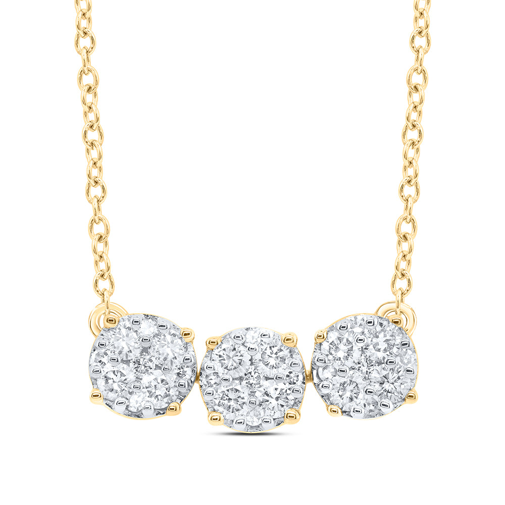 10kt Yellow Or White Gold Diamond Fashion Necklace, Length: 18 Inch