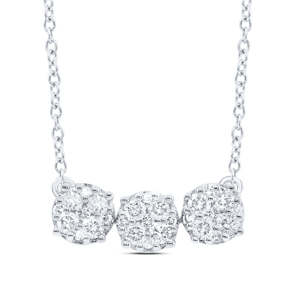 10kt Yellow Or White Gold Diamond Fashion Necklace, Length: 18 Inch