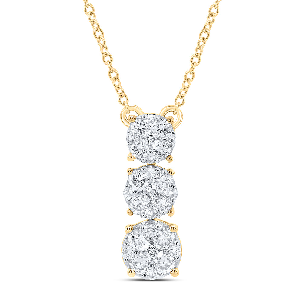 10kt Yellow Or White Gold Diamond Fashion Necklace, Length: 18 Inch
