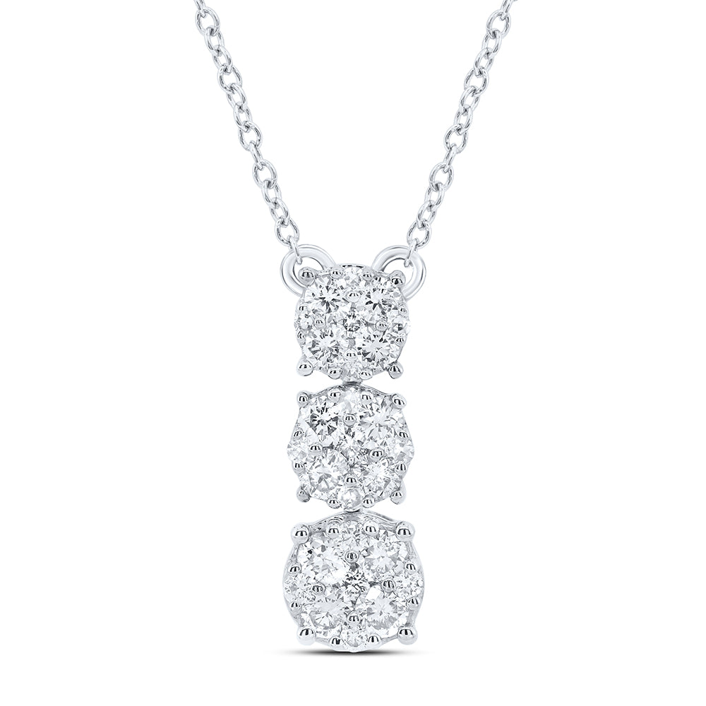 10kt Yellow Or White Gold Diamond Fashion Necklace, Length: 18 Inch