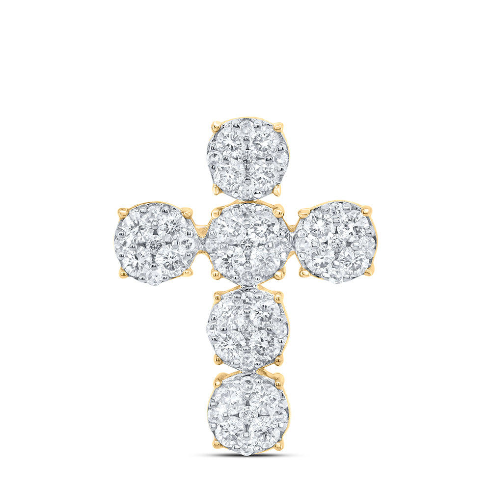 10kt Yellow Or White Gold Diamond Fashion Cross Pendant