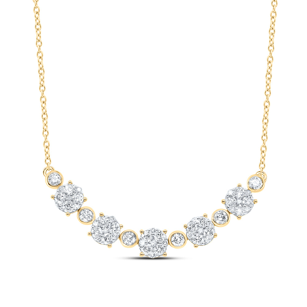 10kt Yellow Gold 1 Cttw Diamond Fashion Necklace, Length: 18 Inch