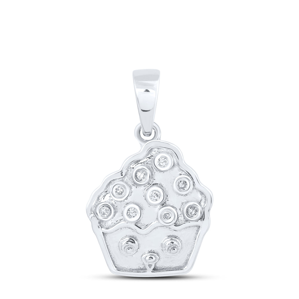 10kt Yellow Gold Diamond Cup Cake Pendant