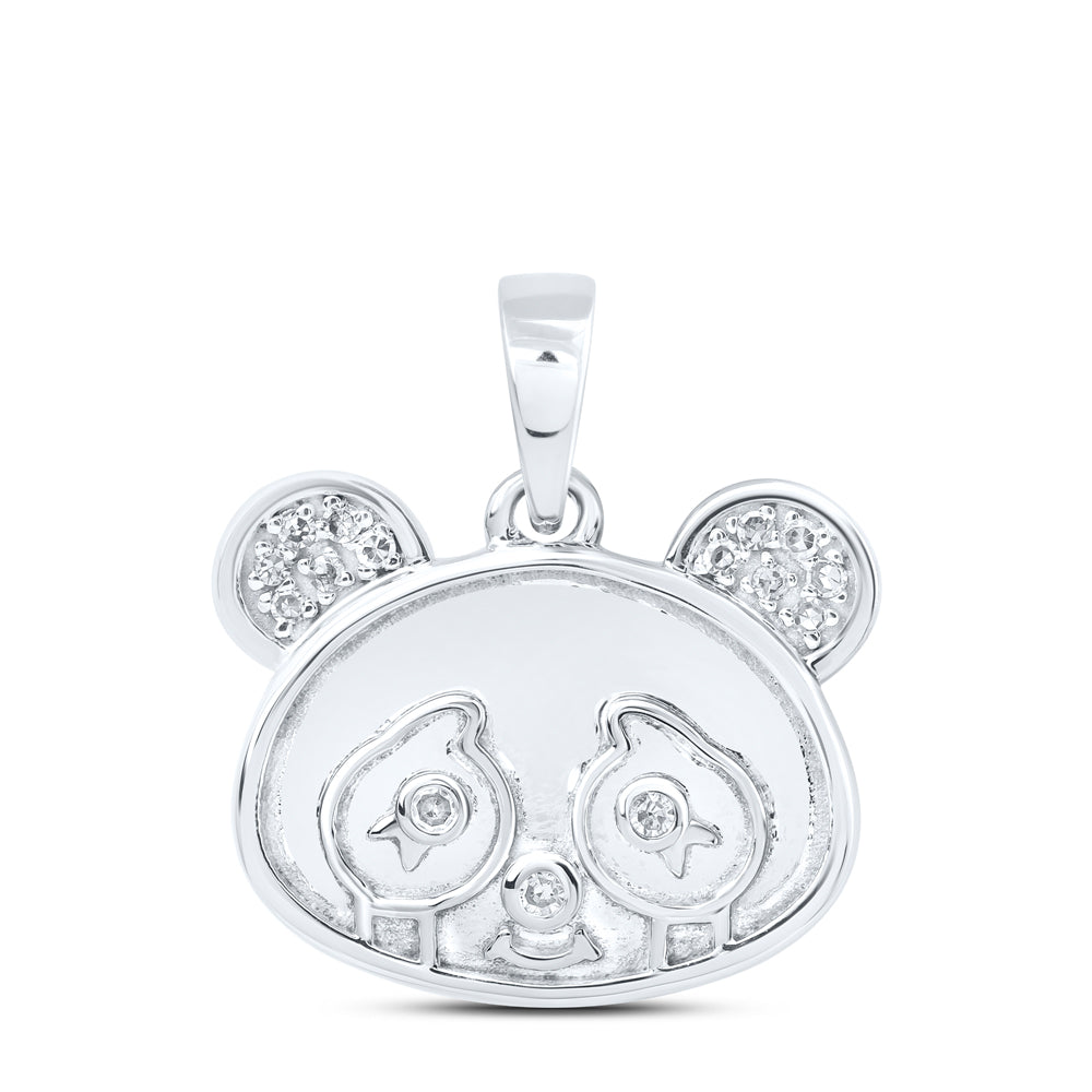 10kt White Or Rose Gold Diamond Bear Pendant