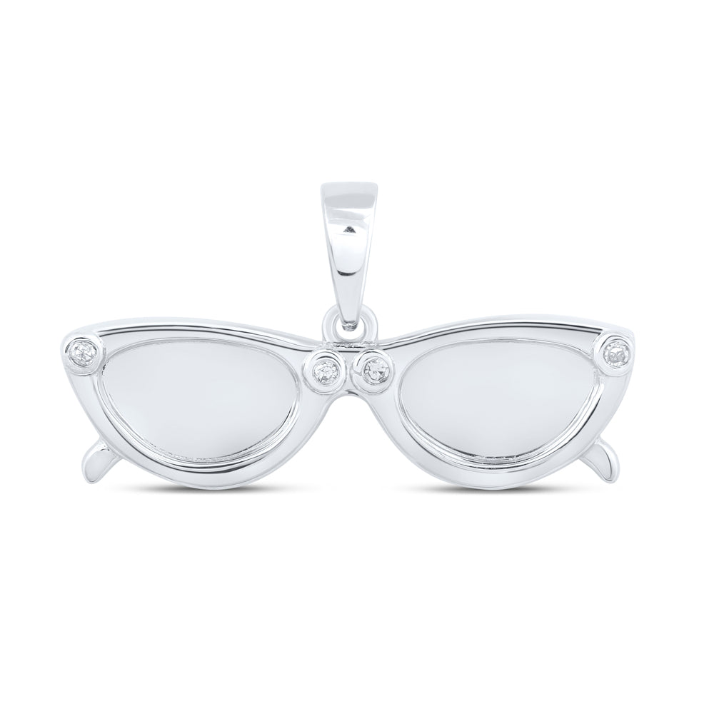 10kt Yellow Or White Or Rose Gold Diamond Sun Glasses Pendant