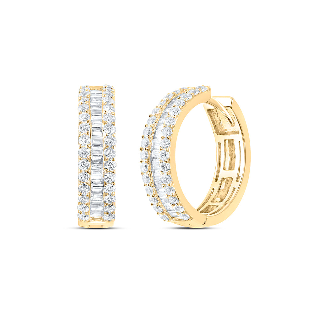 14kt Yellow Gold 1 3/8 Cttw Diamond Ana M Hoop Earring