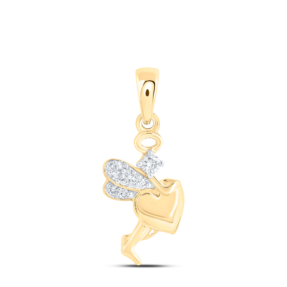 10kt Yellow Or White Gold Diamond Heart Pendant