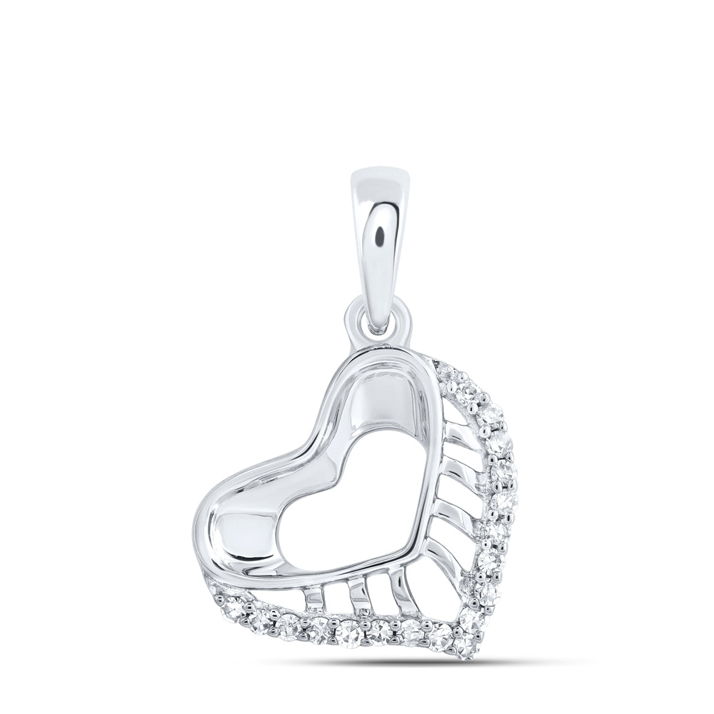 10kt Yellow Or White Or Rose Gold Diamond Heart Pendant