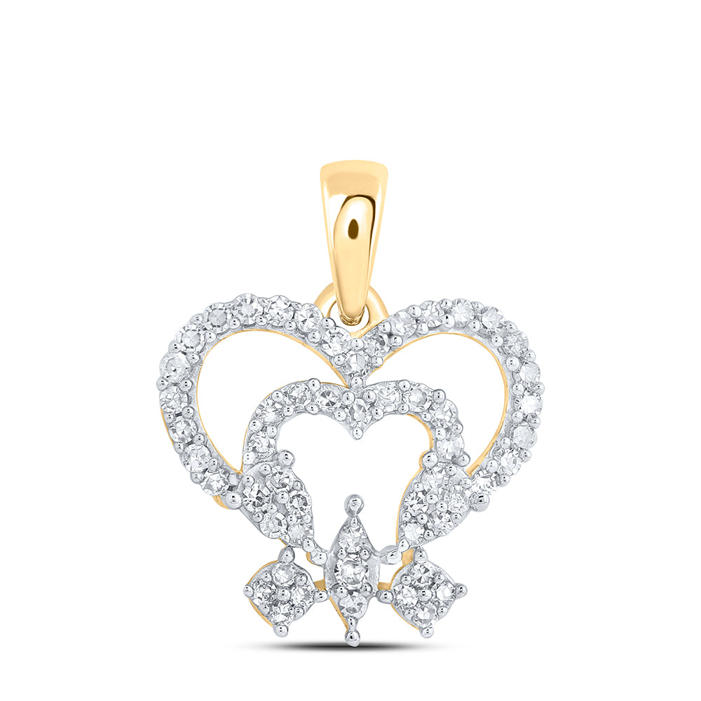 10kt Yellow Gold 1/5 Cttw - Diamond Heart Pendant