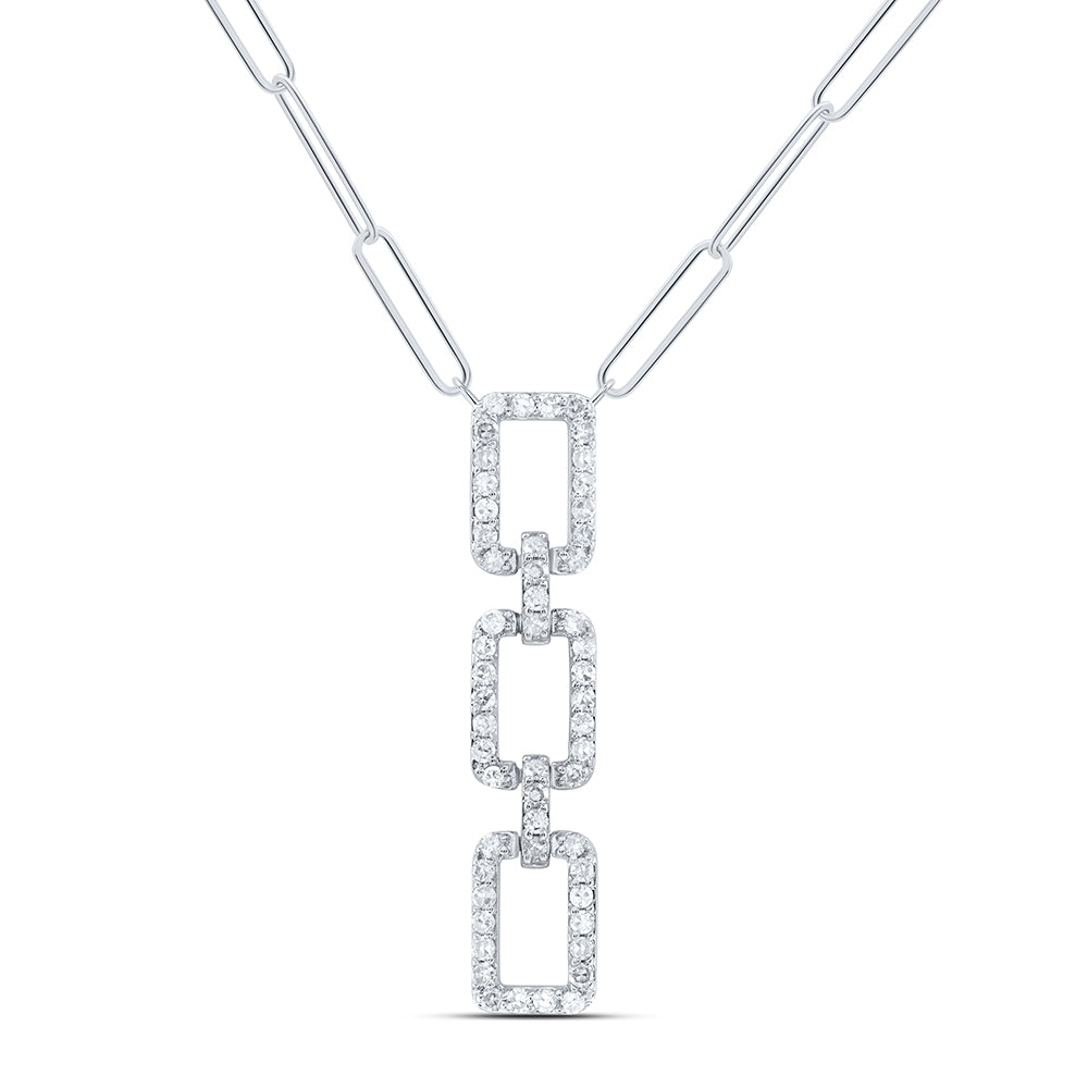 10kt Yellow Or White Gold Diamond Fashion Necklace, Length: 18 Inch