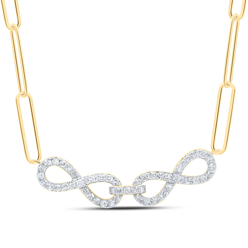 10kt Yellow Gold 1/4 Cttw Diamond Fashion Necklace, Length: 18 Inch