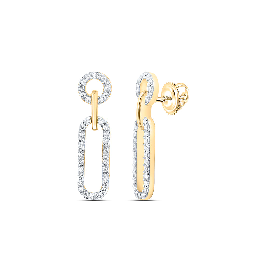 10kt Yellow Gold 3/8 Cttw Diamond Fashion Dangling Earring