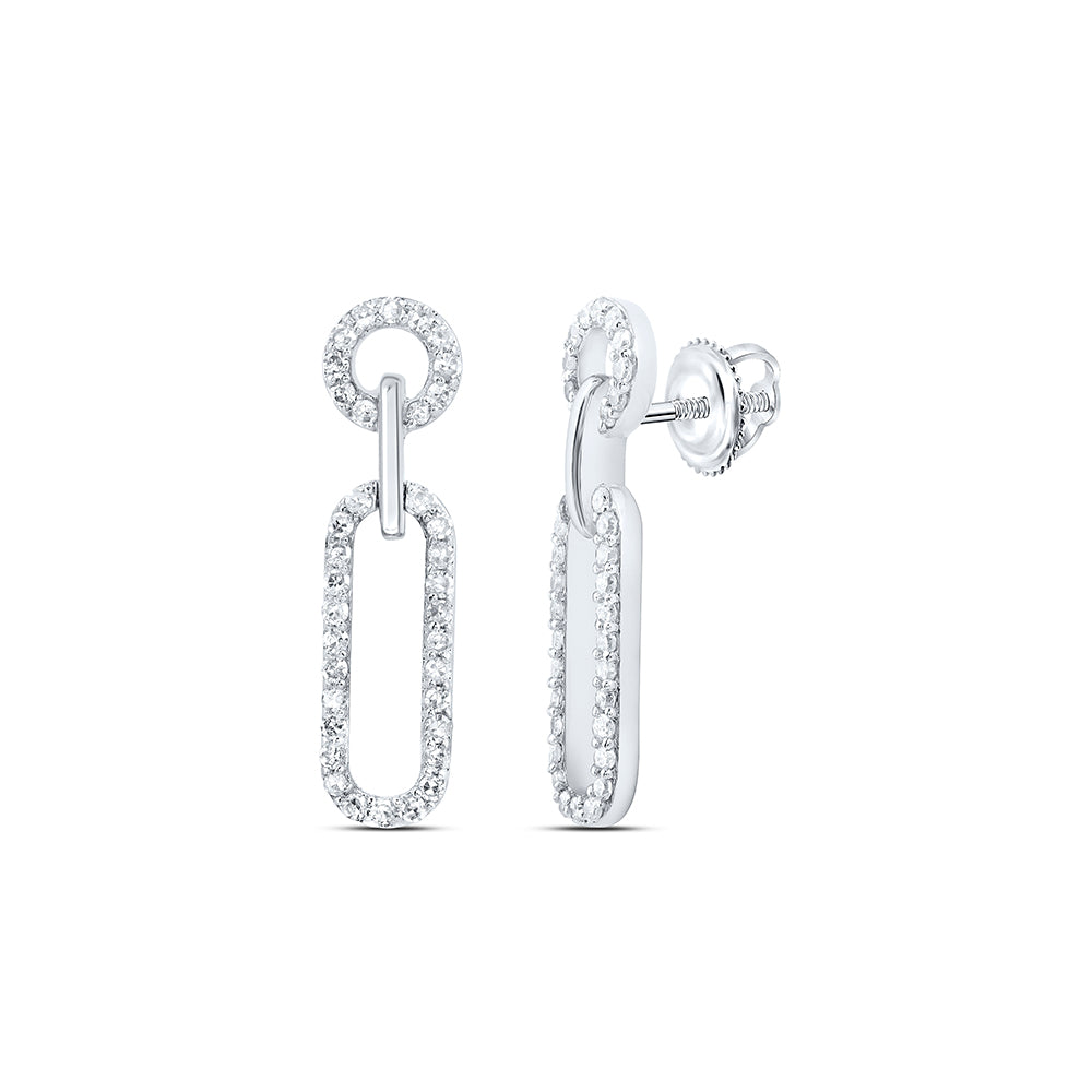 10kt White Gold 3/8 Cttw Diamond Fashion Dangling Earring