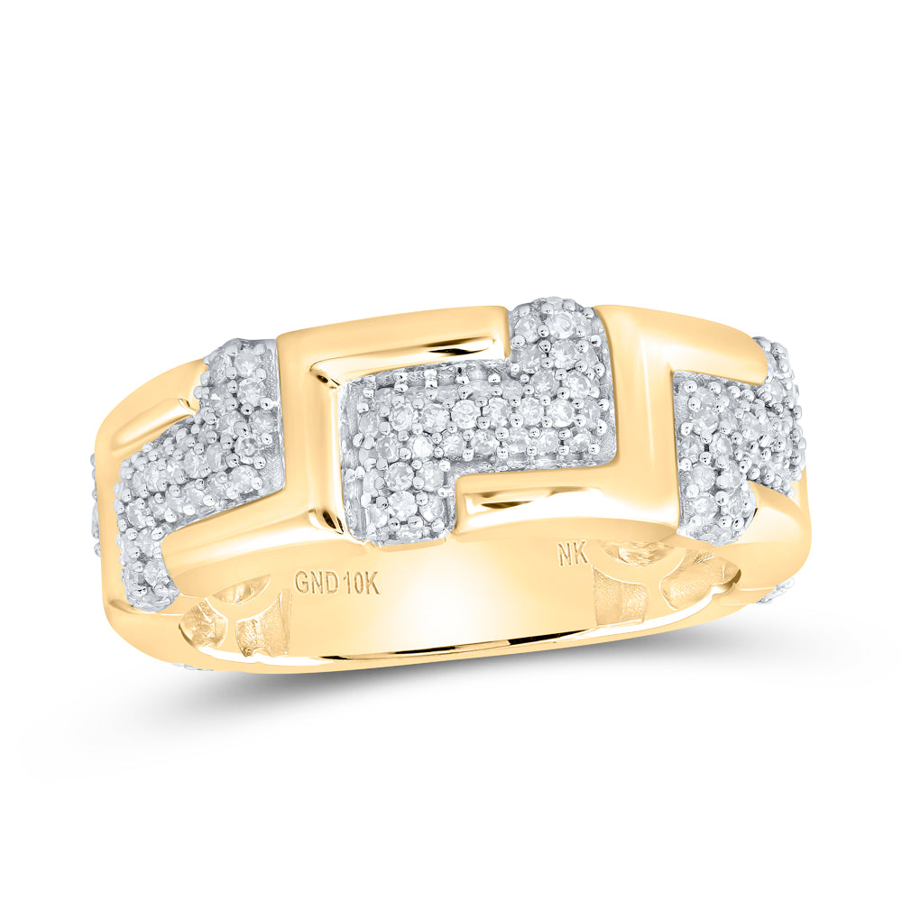 10kt Yellow Gold 1 Cttw Diamond Mens Band, Men Size: 8-12