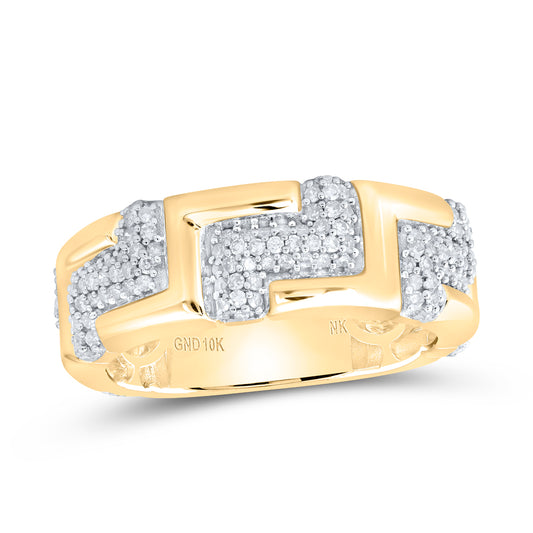 10kt Yellow Gold 1 Cttw Diamond Mens Band, Men Size: 8-12