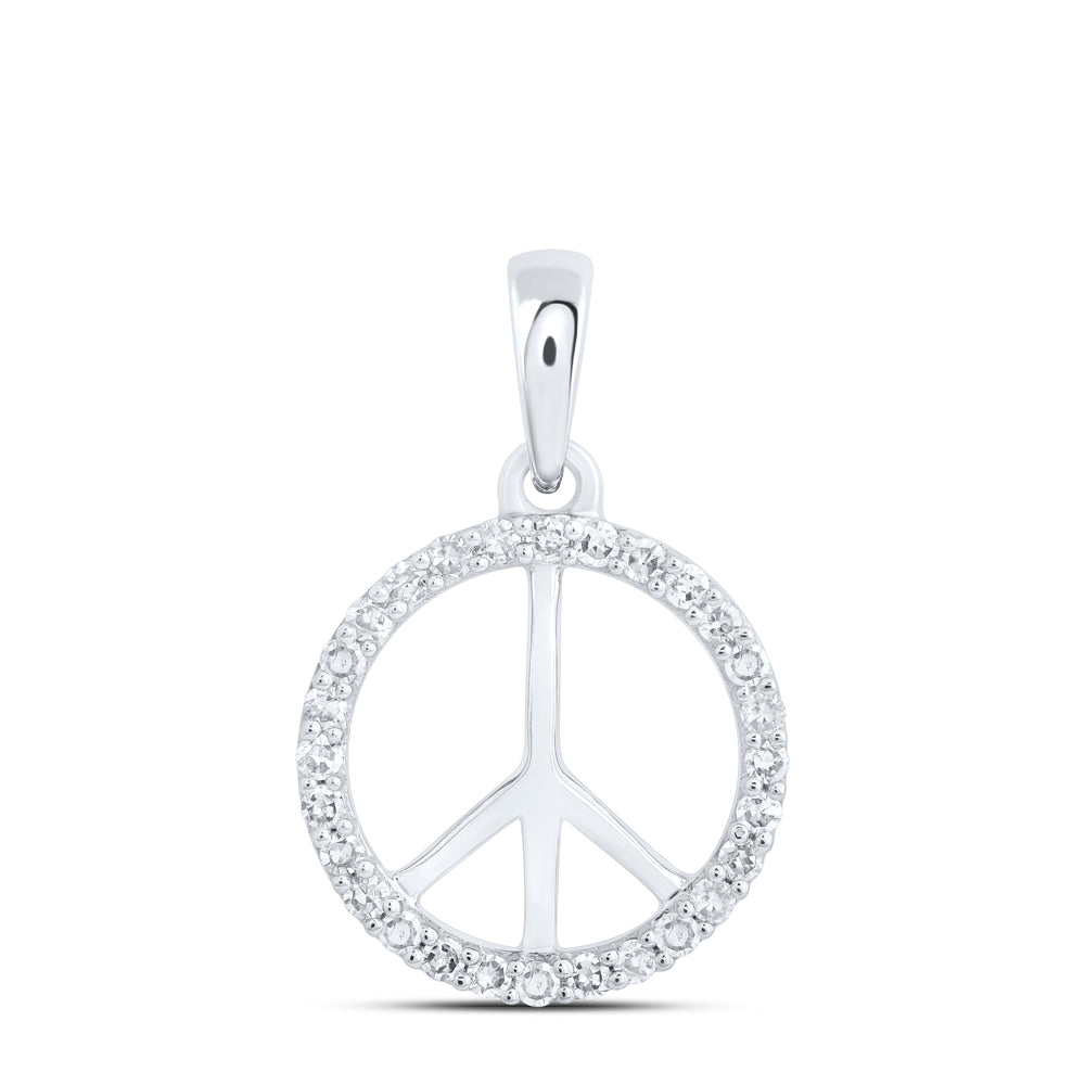 10kt White Gold 1/8 Cttw Diamond Pendant