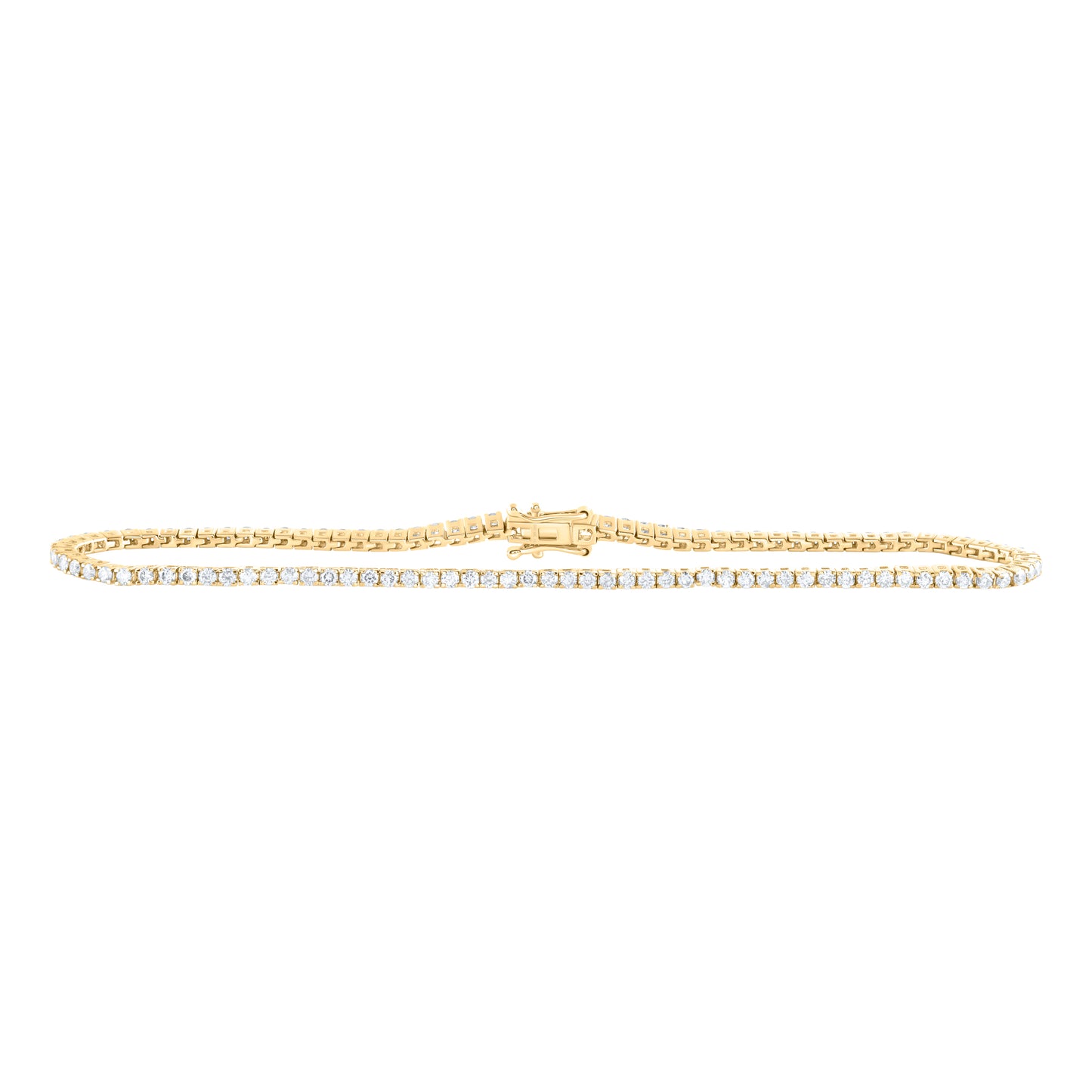 10K Yellow Gold 1 1/2 Ctw Diamond Tennis Bracelet (7 Inch)