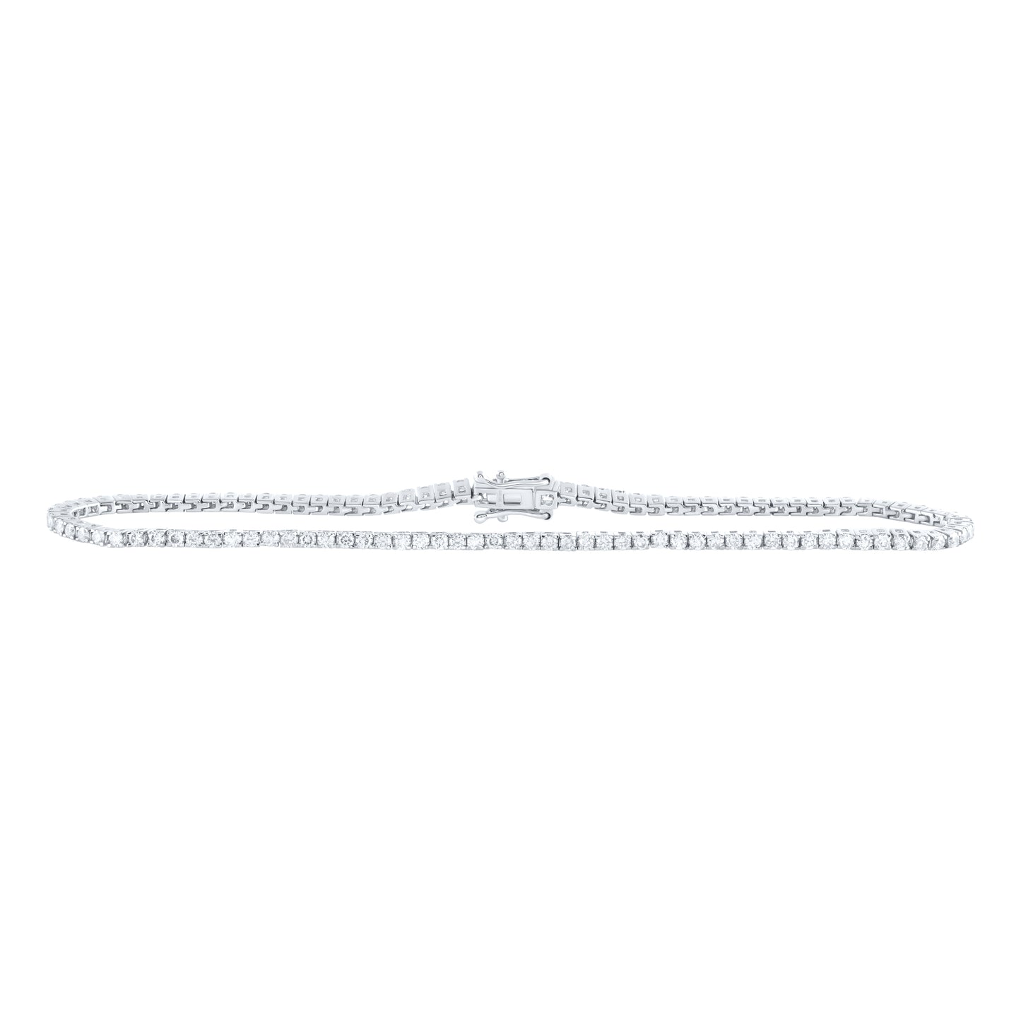 10kt White Gold 1 1/2 Cttw Diamond Tennis Bracelet, Length: 7 Inch