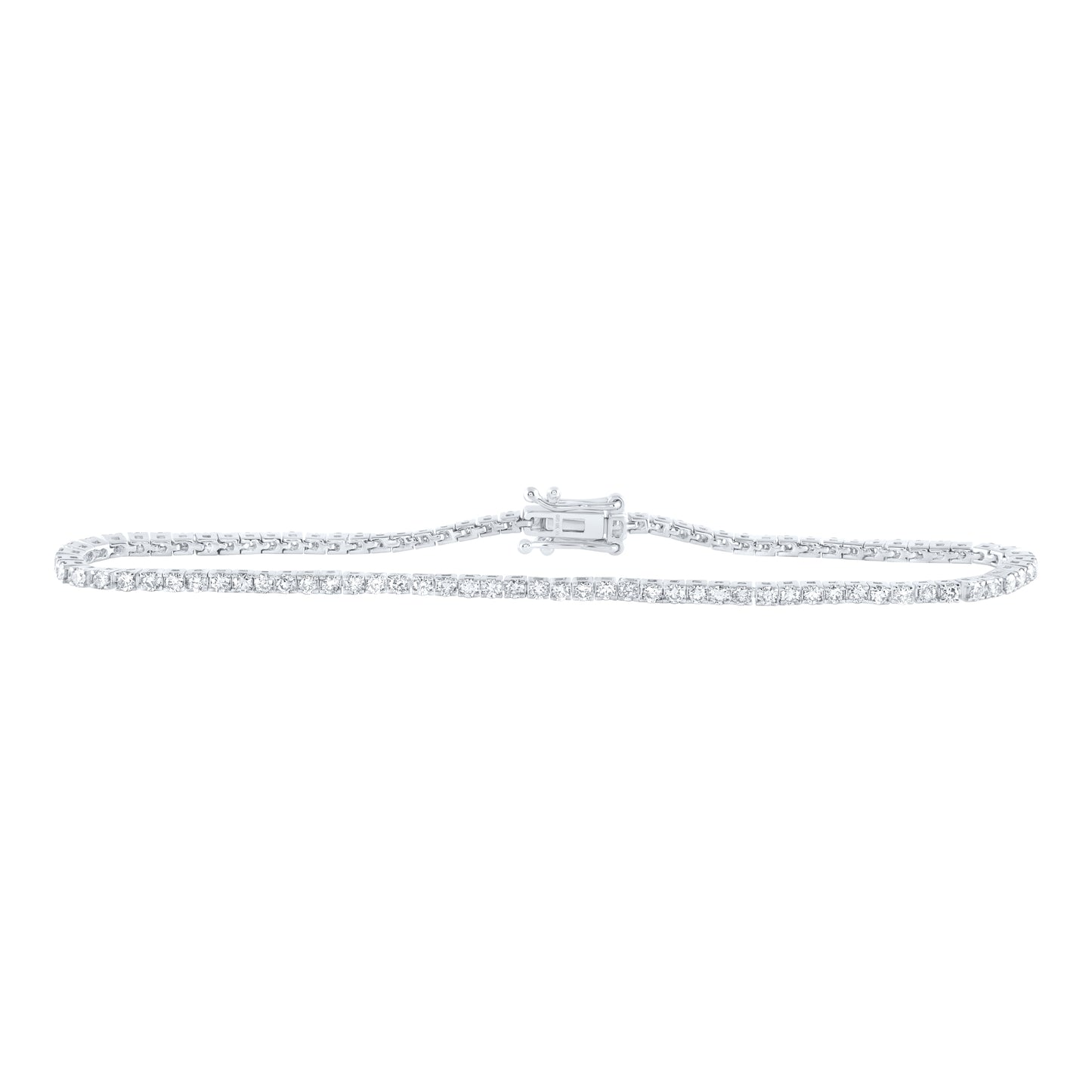 10kt White Gold 2 1/3 Cttw Diamond Tennis Bracelet, Length: 7 Inch