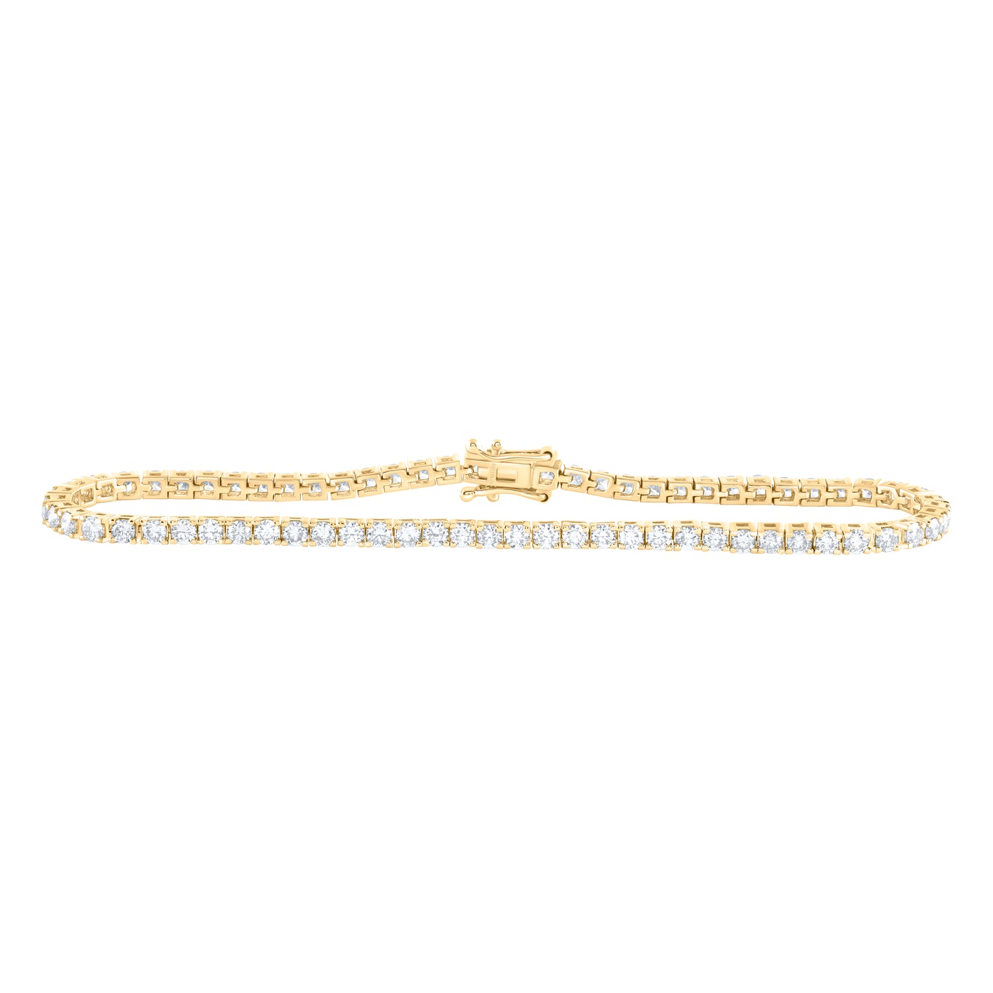 14kt Yellow Gold 3 Cttw Diamond Tennis Bracelet, Length: 7 Inch