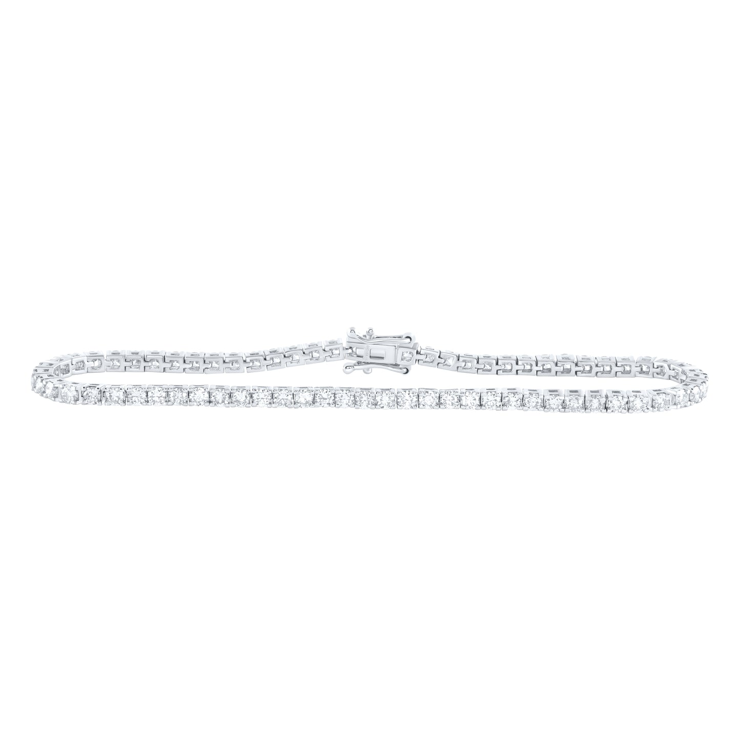 14kt White Gold 3 Cttw Diamond Tennis Bracelet, Length: 7 Inch