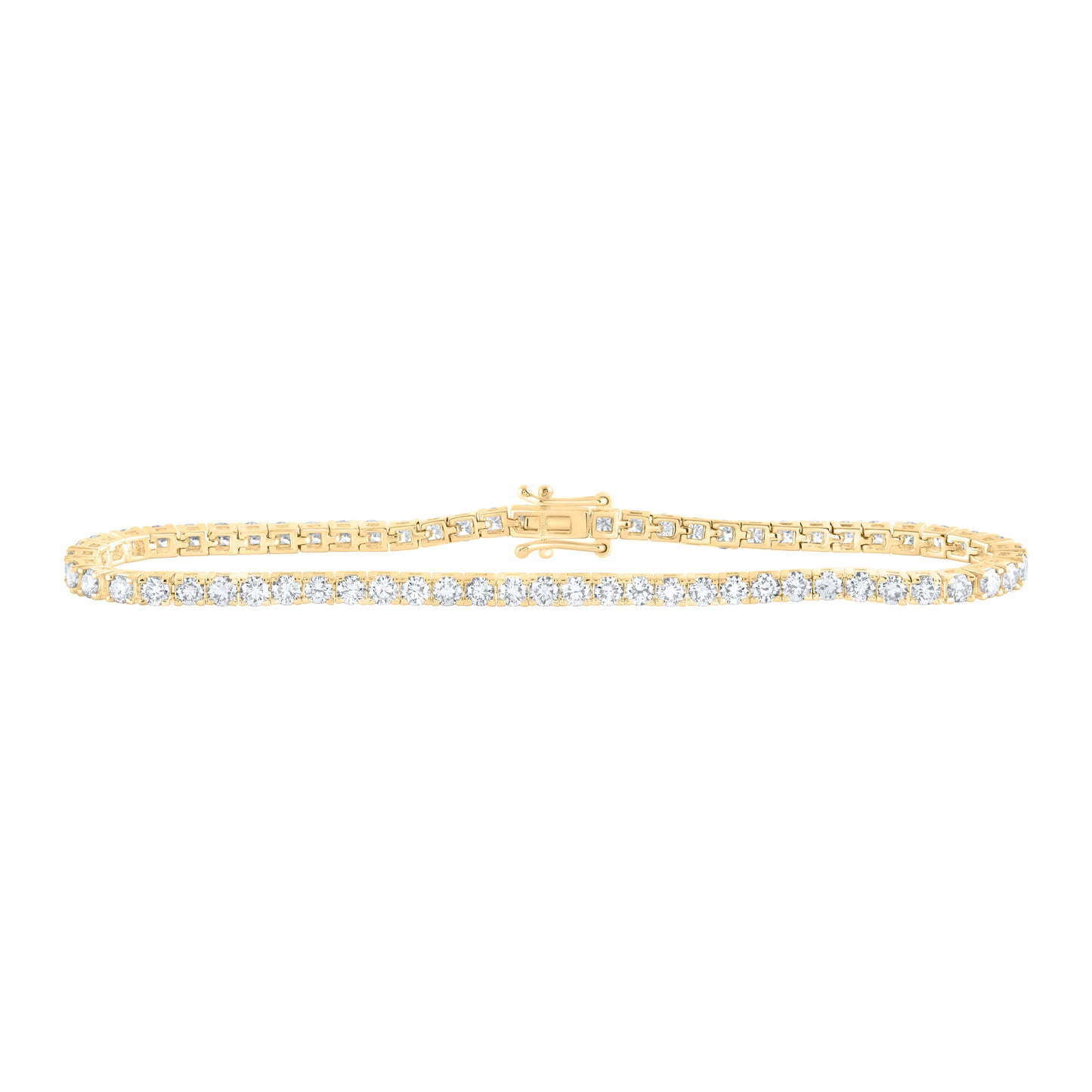 14kt Yellow Gold 4 Cttw Diamond Tennis Bracelet, Length: 7 Inch