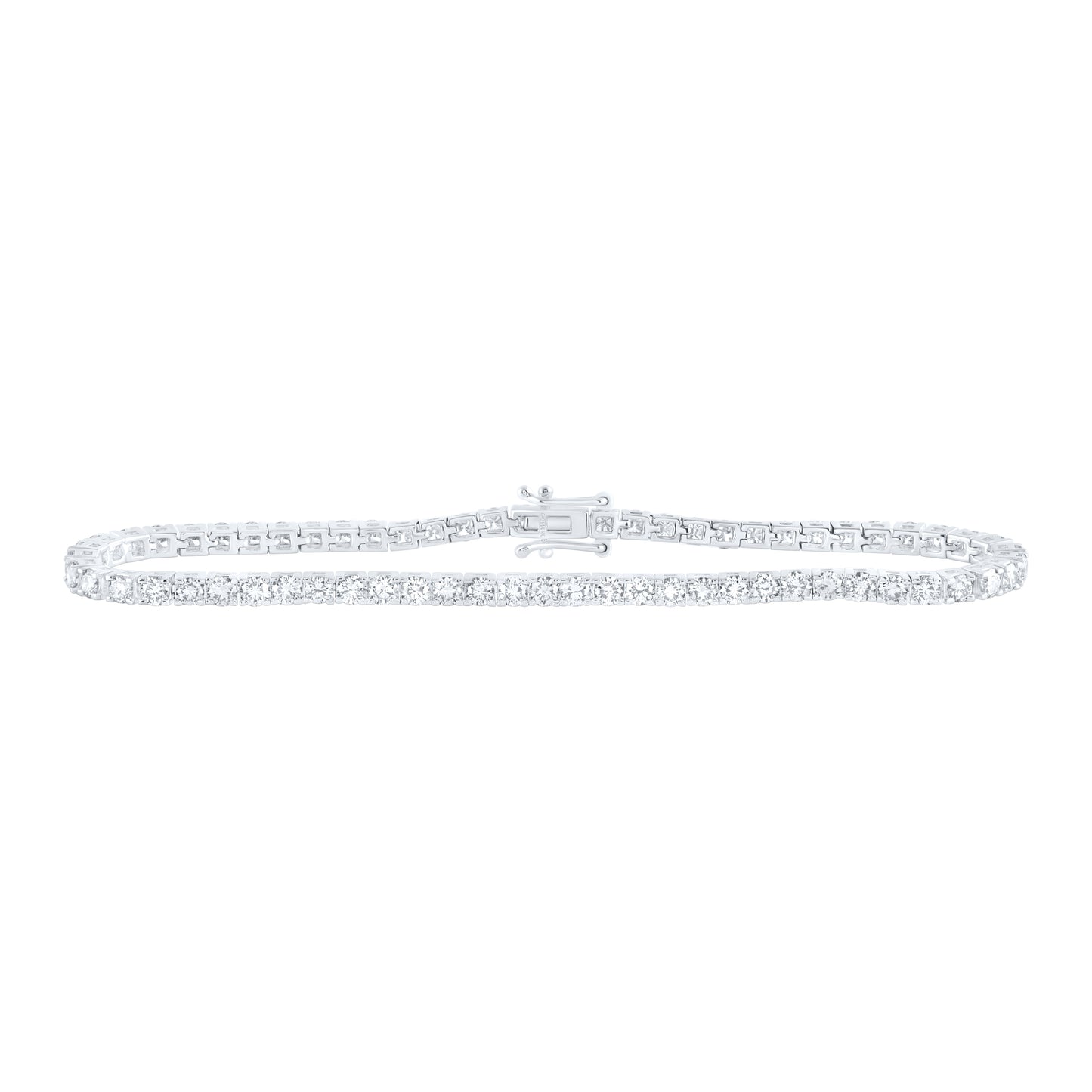 14kt White Gold 4 Cttw Diamond Tennis Bracelet, Length: 7 Inch