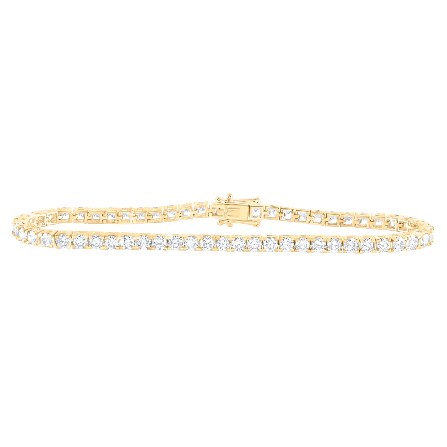 14K Yellow Gold 5 Ctw Diamond Tennis Bracelet (7 Inch)