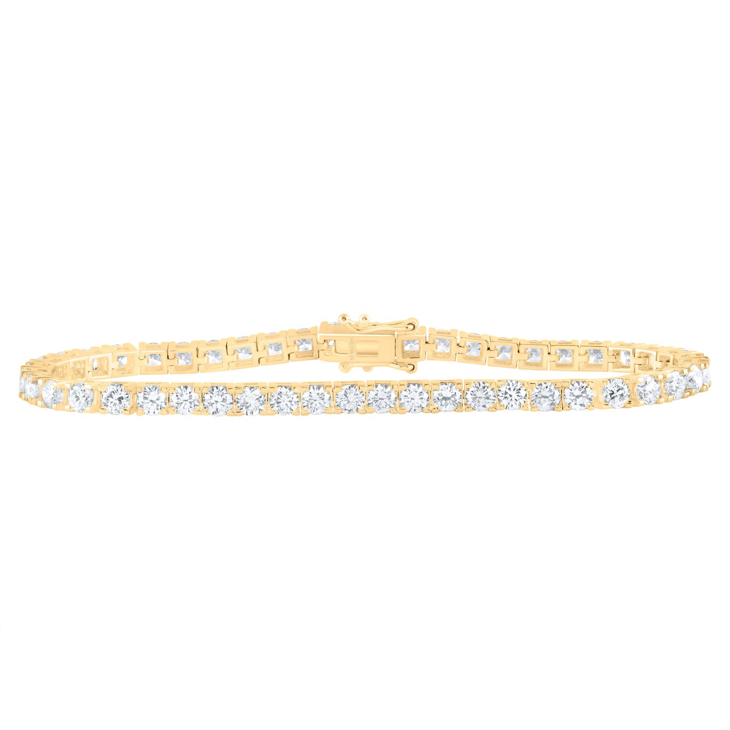 14kt Yellow Gold 7 Cttw Diamond Tennis Bracelet, Length: 7 Inch