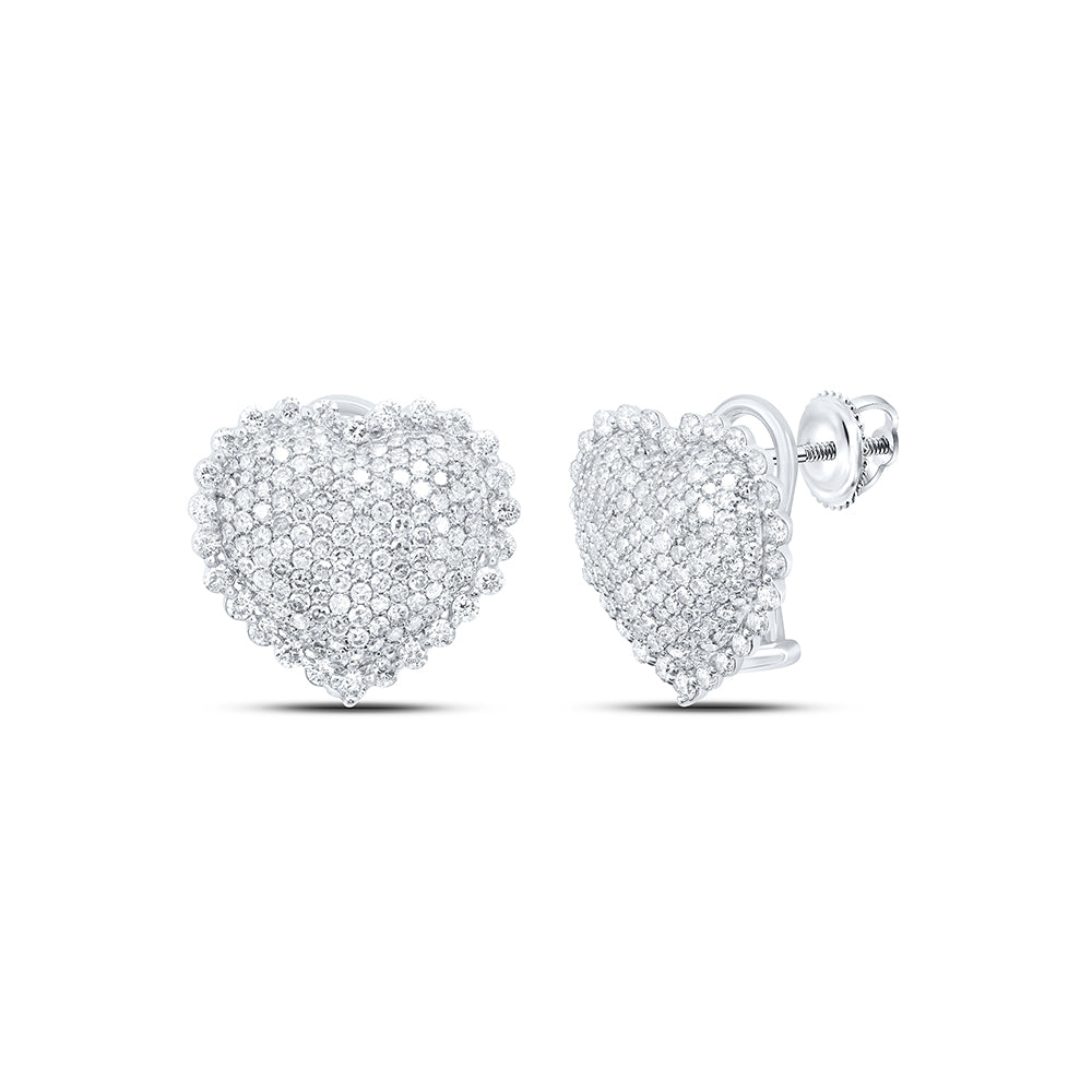 10kt Yellow Or White Gold Diamond Fashion Heart Earring