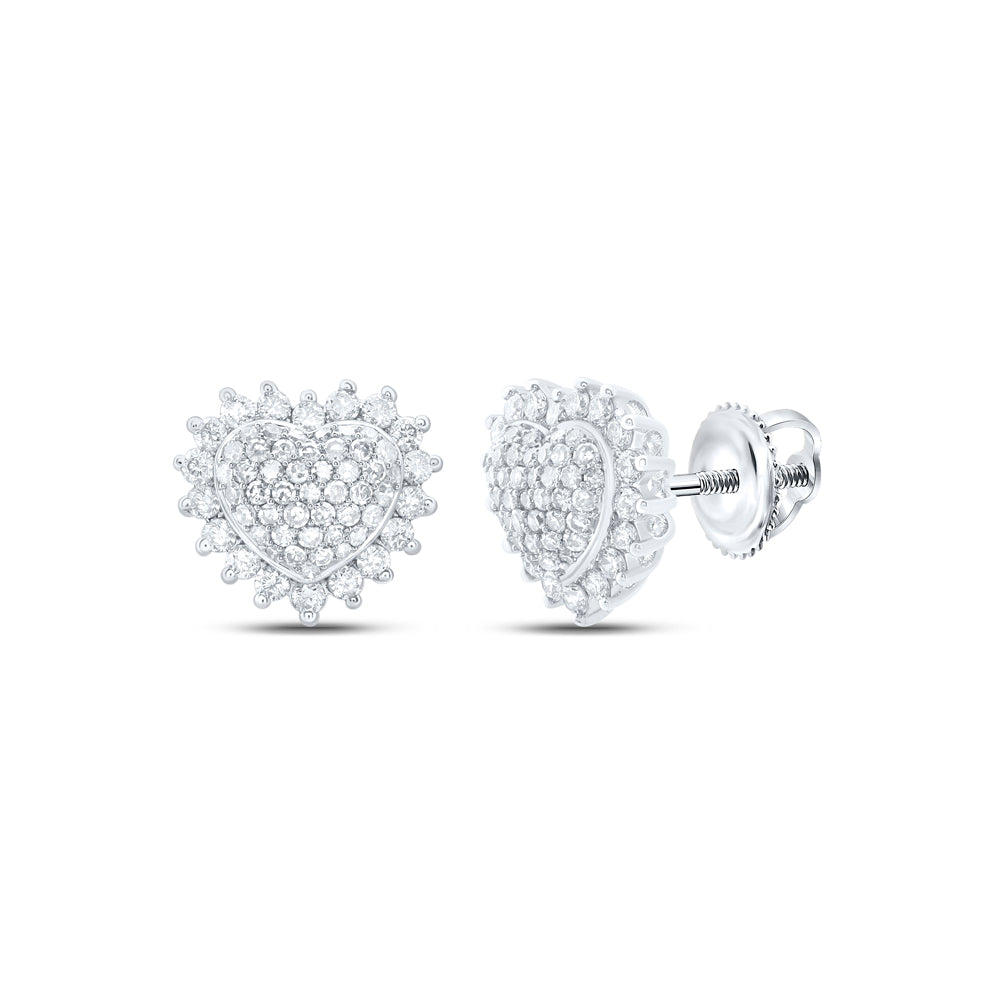 10kt Yellow Or White Gold Diamond Fashion Heart Earring
