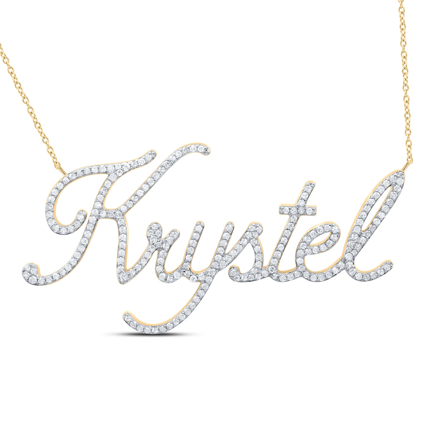 10kt Yellow Gold 7/8 Cttw Diamond " Krystel" Necklace