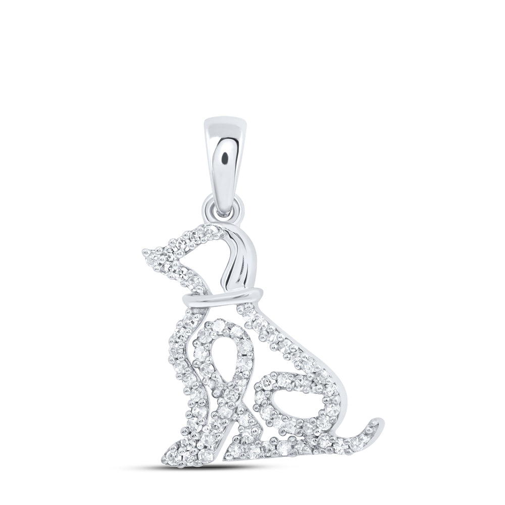10kt Yellow Gold Diamond Dog Pendant