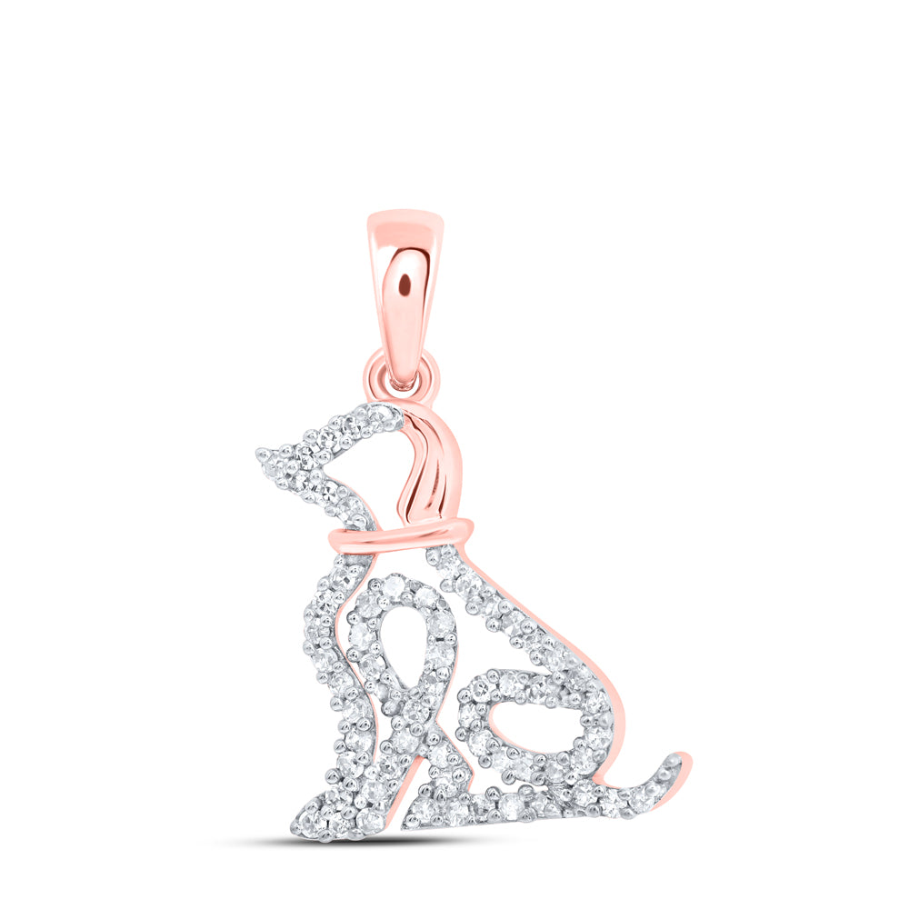 10kt Yellow Gold Diamond Dog Pendant