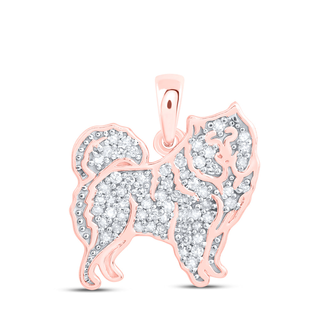 10kt Yellow Or White Or Rose Gold Diamond Bull Dog Pendant