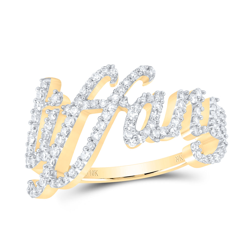 10kt Yellow Gold Natural Diamond Wedding Engagement Anniversary Ring
