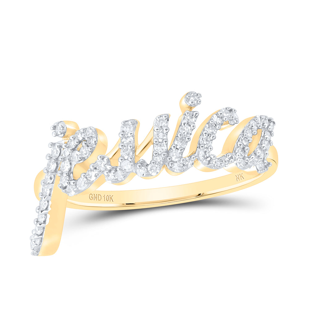 10kt Yellow Gold Natural Diamond Wedding Engagement Anniversary Ring