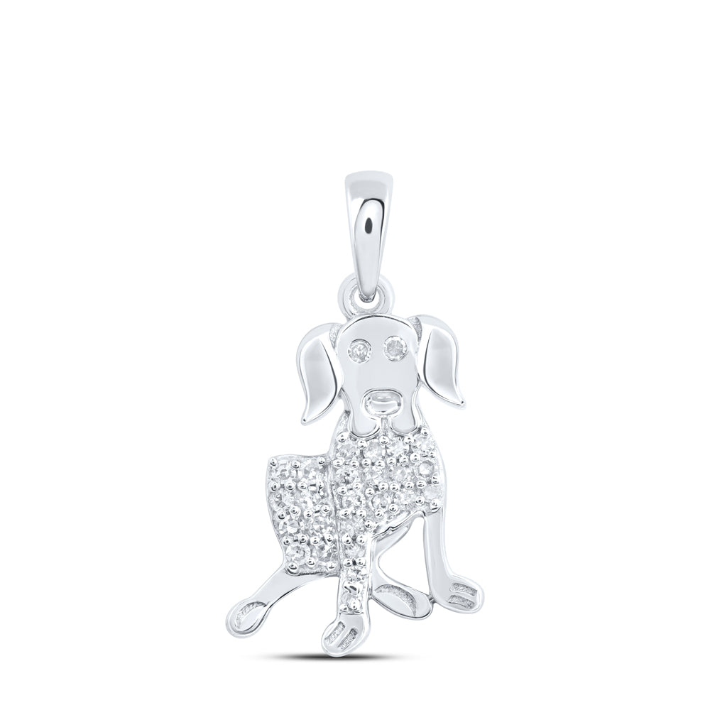 10kt Yellow Or White Gold Natural Diamond Dog Pendant