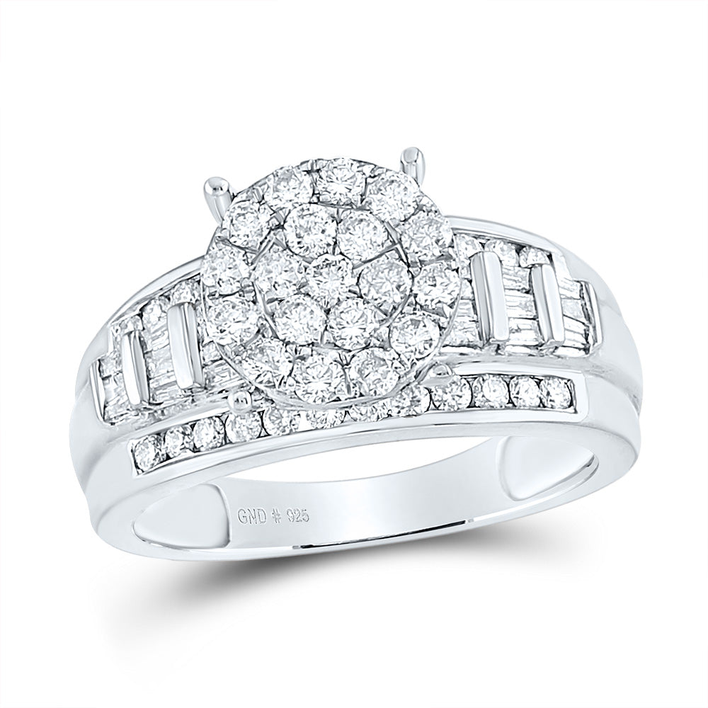 Sterling Silver 1 Cttw Wedding Engagement Anniversary Diamond Ring, Women Size: 5-9