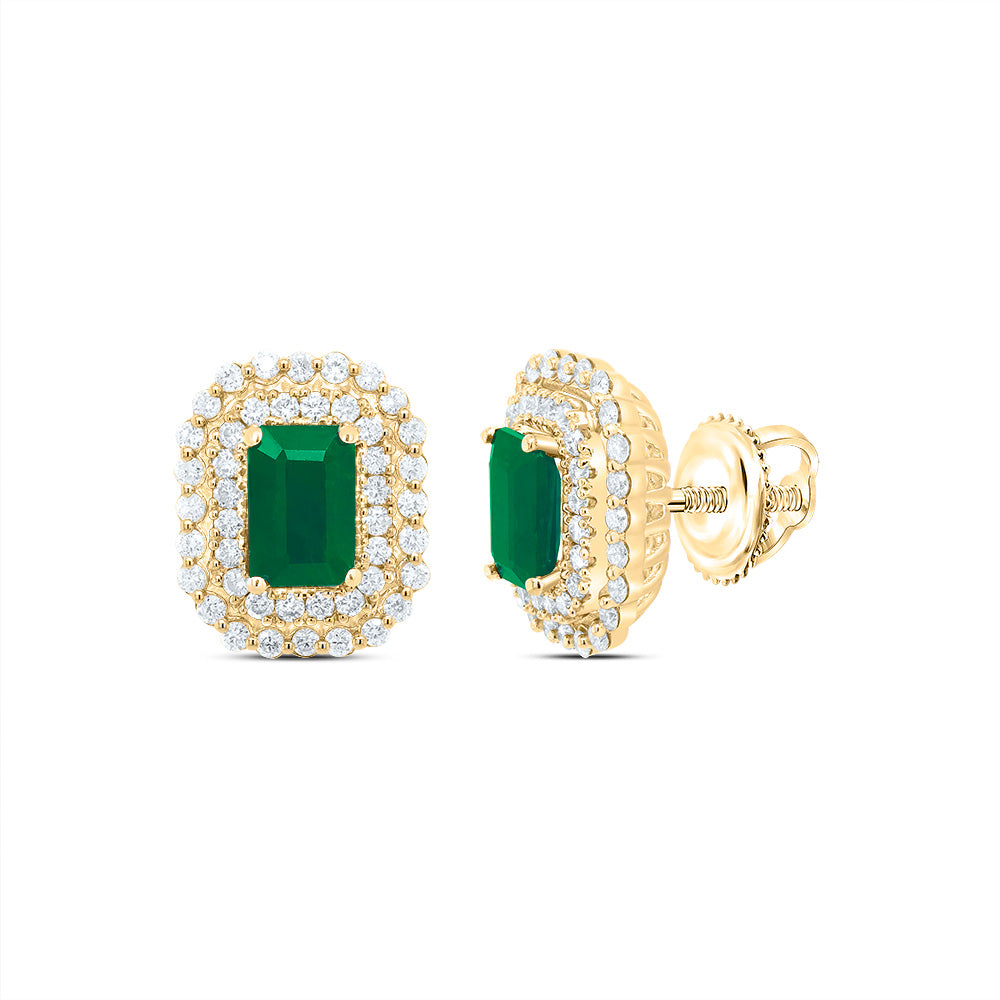 14kt Yellow Or White Or Rose Gold Natural Diamond Ana M 6x4mm Em Ruby Natural Gem Earring