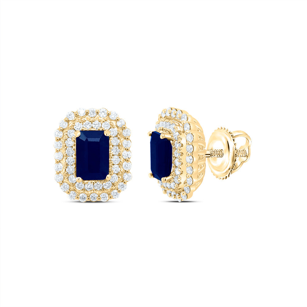 14kt Yellow Or White Or Rose Gold Natural Diamond Ana M 6x4mm Em Ruby Natural Gem Earring