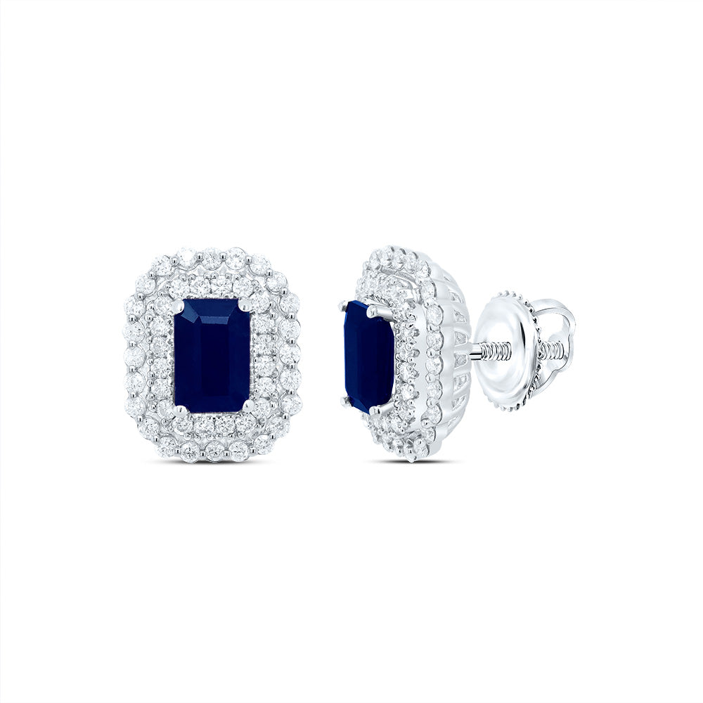 14kt Yellow Or White Or Rose Gold Natural Diamond Ana M 6x4mm Em Ruby Natural Gem Earring