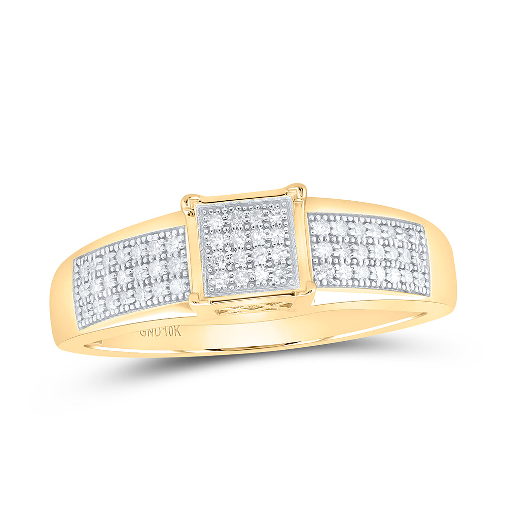10K Yellow Gold 1/5 Ctw Natural Diamond Ladies Ring, Womens Size: 5-9